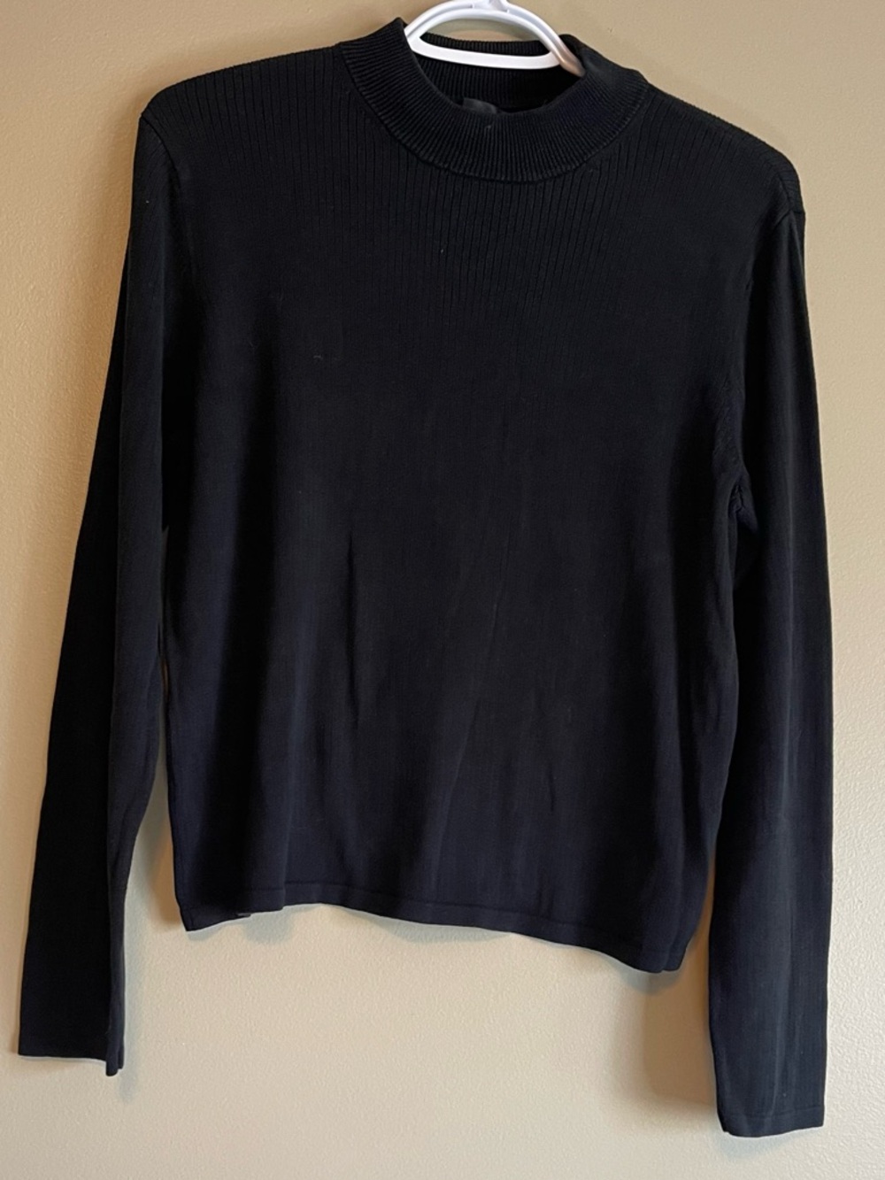 Vintage 90’s August Silk 100% Silk Ribbed Mockneck Long Sleeve